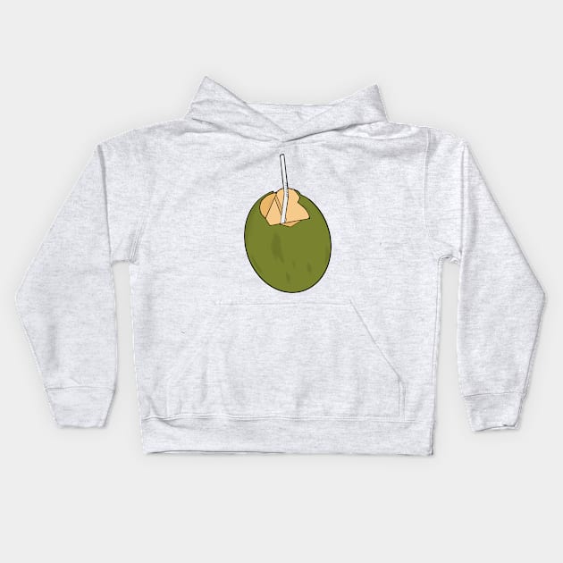 Coconut water for hot days Kids Hoodie by DiegoCarvalho